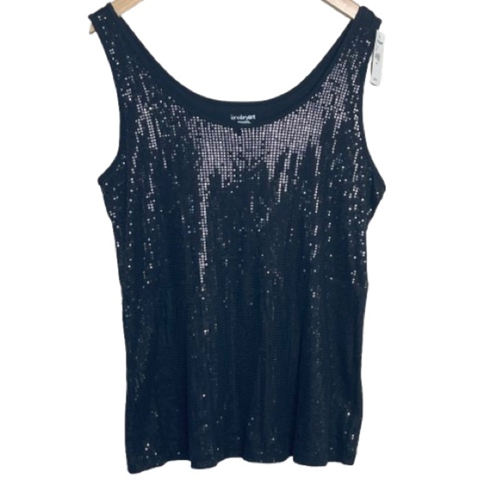 NWT LANE BRYANT Black Sequin Tank Top | Sleeveless | 14/16 | New With Tags